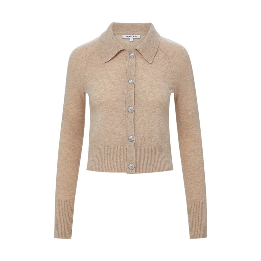 Veronica Beard Oatmeal Cheshire Cashmere Cardigan size M